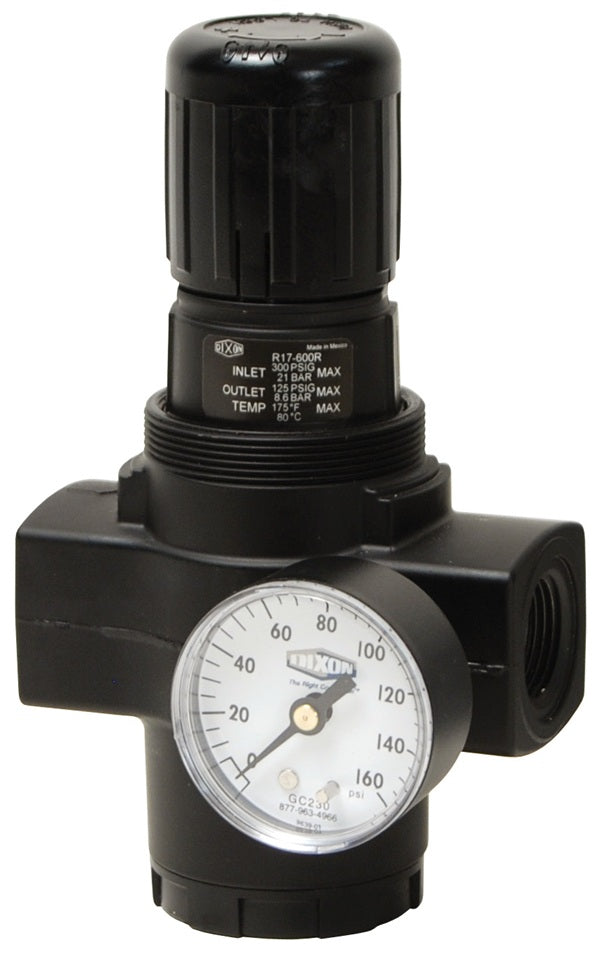 R17-B00RG by Dixon Valve | R17 Series 1 | Jumbo Regulator | 1-1/2" Port Size | 440 SCFM | with Gauge | 5-125 PSI Pressure Range