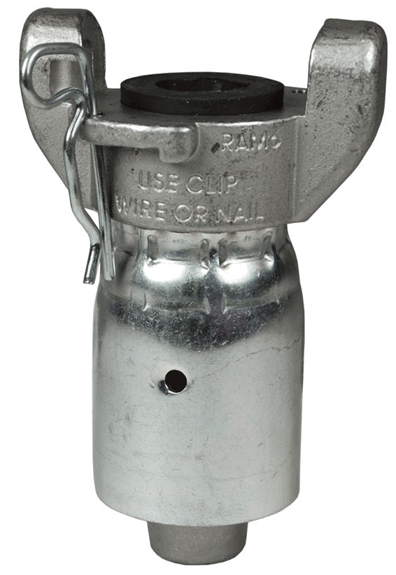 RAM1WF Air King® by Dixon Valve | Pneumatic Fitting with Ferrule | 2-Lug Hose End | Chicago Style x 1/2" Hose ID | Hose OD: From 54/64" To 1-2/64" | 316 Stainless Steel