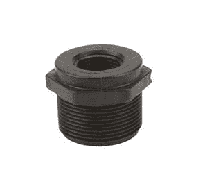 RB150-075 by Banjo | Pipe Fitting for Pipe Reducing Bushings | 1-1/2" Male NPT x 3/4" Female NPT | 300 PSI | Polypropylene | Pack of 10