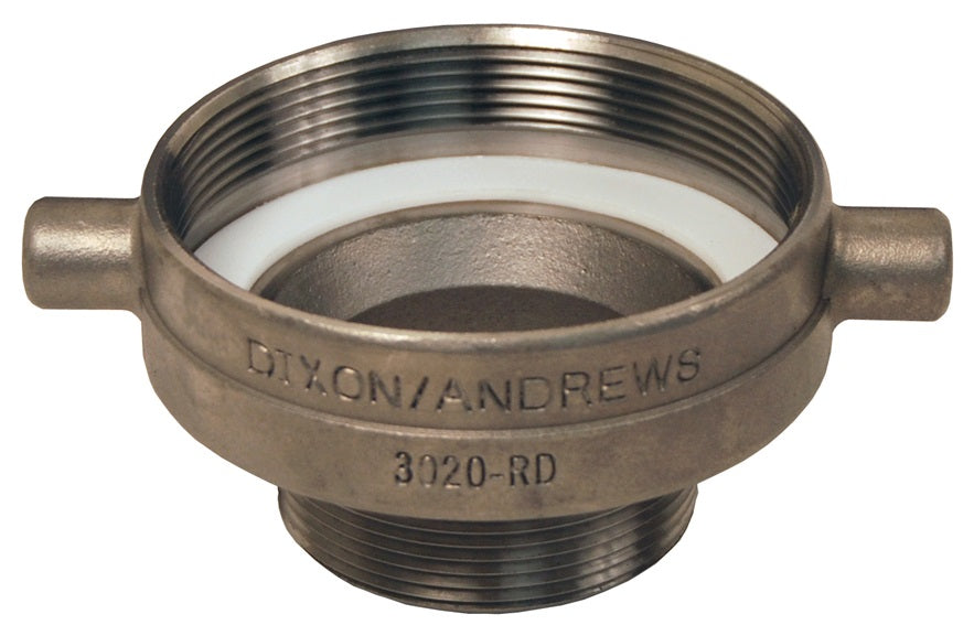 3030RDSSAP by Dixon Valve | Intermodal Tank Transport Adapter | 3" Female BSPP x 3" Male NPT | Stainless Steel