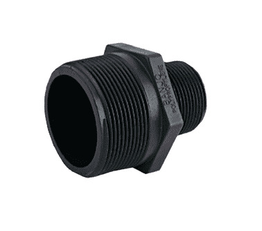 RN200-125 by Banjo | Pipe Fitting for Reducing Nipples | 2" Male NPT x 1-1/4" Male NPT | 300 PSI | Polypropylene | Pack of 10