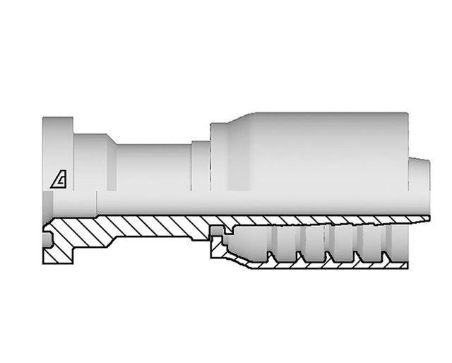 S-2020-C61S Alfagomma by Kuriyama | S Series | One-Piece AlfaCrimp Hydraulic Hose Fitting | SAE J518 | -20 Code 61 Flange x -20 Hose ID | Steel