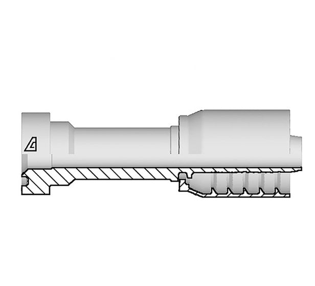 S-2020-CFLS Alfagomma by Kuriyama | S Series | One-Piece AlfaCrimp Hydraulic Hose Fitting | -20 CAT Flange x -20 Hose ID | Steel