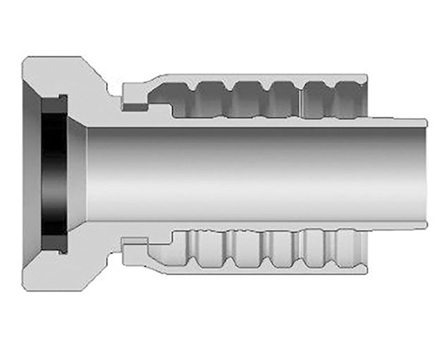 S-3232-FHUN Alfagomma by Kuriyama | S Series | One-Piece AlfaCrimp Hydraulic Hose Fitting (No-Skive) | Figure 1502 | -32 Female Hammer Union Integral Fitting with Rubber Ring x -32 Hose ID | Steel