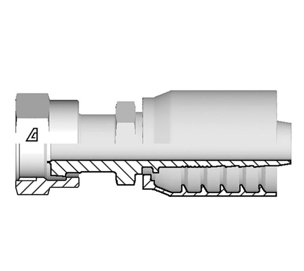S-2020-FOFS Alfagomma by Kuriyama | S Series | One-Piece AlfaCrimp Hydraulic Hose Fitting | -20 Female ORFS x -20 Hose ID | Steel
