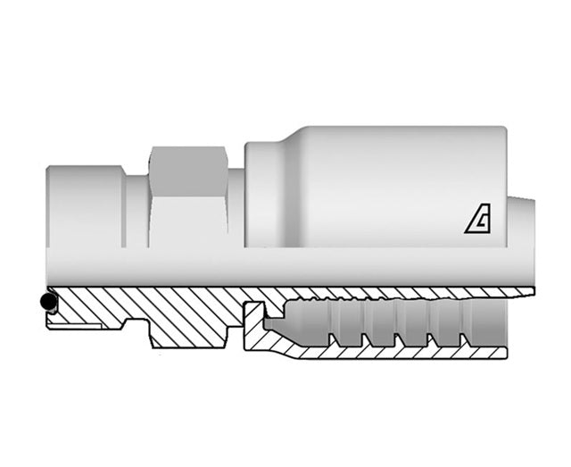S-1212-MOFS Alfagomma by Kuriyama | S Series | One-Piece AlfaCrimp Hydraulic Hose Fitting | -12 Male ORFS x -12 Hose ID | Steel