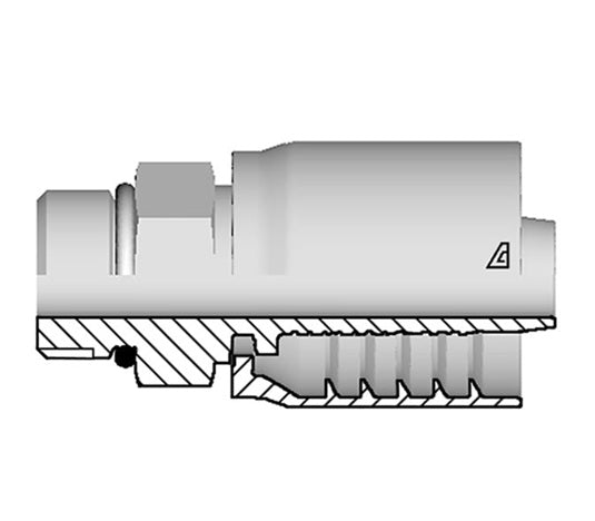S-2020-MORB Alfagomma by Kuriyama | S Series | One-Piece AlfaCrimp Hydraulic Hose Fitting | -20 SAE Male ORB x -20 Hose ID | Steel