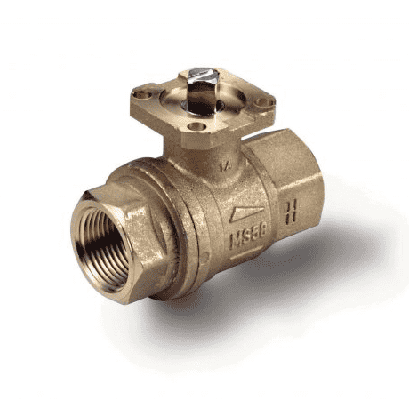 S64D41 by RuB Inc. | Ball Valve For Actuation | 1/2" Female NPT x 1/2" Female NPT | with Brass Trim | Brass | Pack of 32