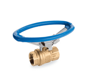 S92D43 by RuB Inc. | Full Port 2-Way Ball Valve | 1/2" Female NPT x 1/2" Female NPT | with Blue Oval Lockable Handle | Brass | Pack of 8