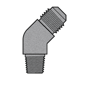 B-354-08-08 Breco by Foster | 1/2" Male SAE 45° Flare x 1/2" Male NPTF Thread | 45° Elbow