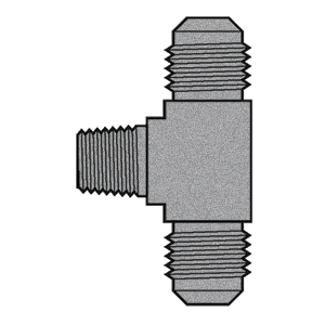 B-345-05-05-02 Breco by Foster | 5/16" Male SAE 45° Flare x 5/16" Male SAE 45° Flare x 1/8" Male NPTF Thread | Tee