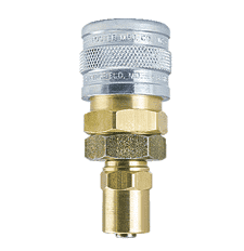 BLSD7-4 by ZSi-Foster | Quick Disconnect | 1-Way Manual Socket | 3/8" ID x 5/8" OD | Ball Lock | Reusable Hose End | Brass/Steel