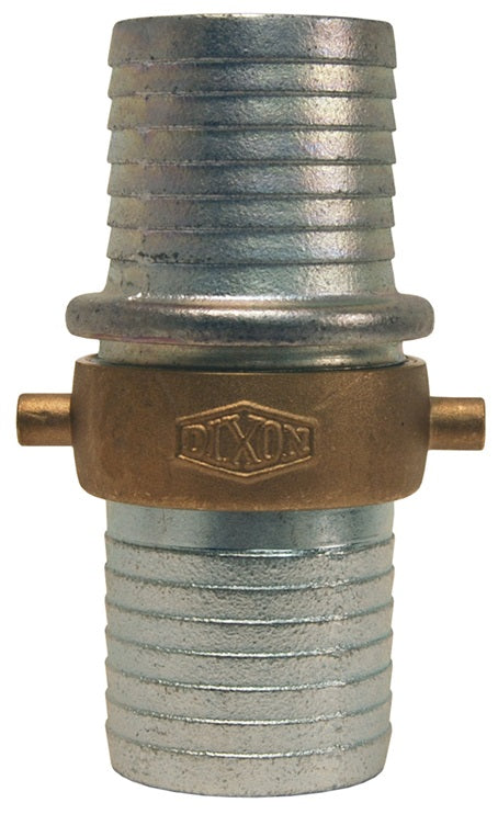 SB111 by Dixon Valve | King Short Shank Suction Hose Coupling | Complete Coupling | 3" Male NPSM x 3" Female NPSM | Plated Iron Shank | Brass Nut