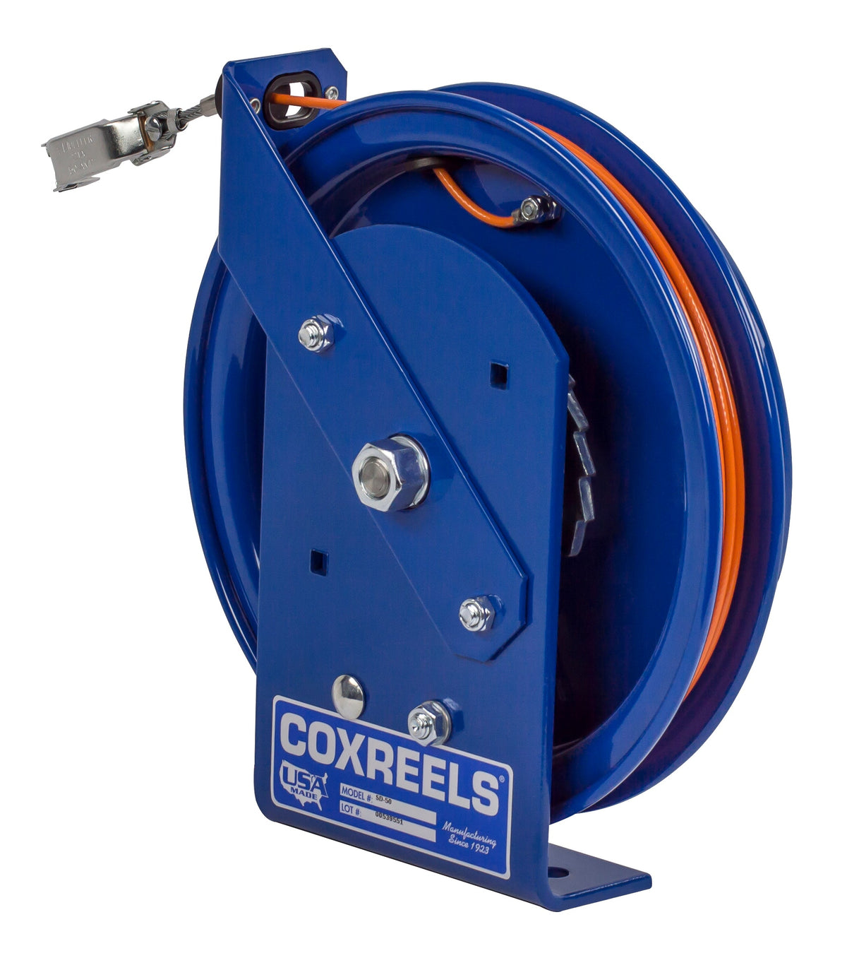 SD-50-1 by Coxreels | SD Series | Spring Driven Static Discharge Cable Reel | Stainless Steel Cable | Steel | 50ft Cable Included