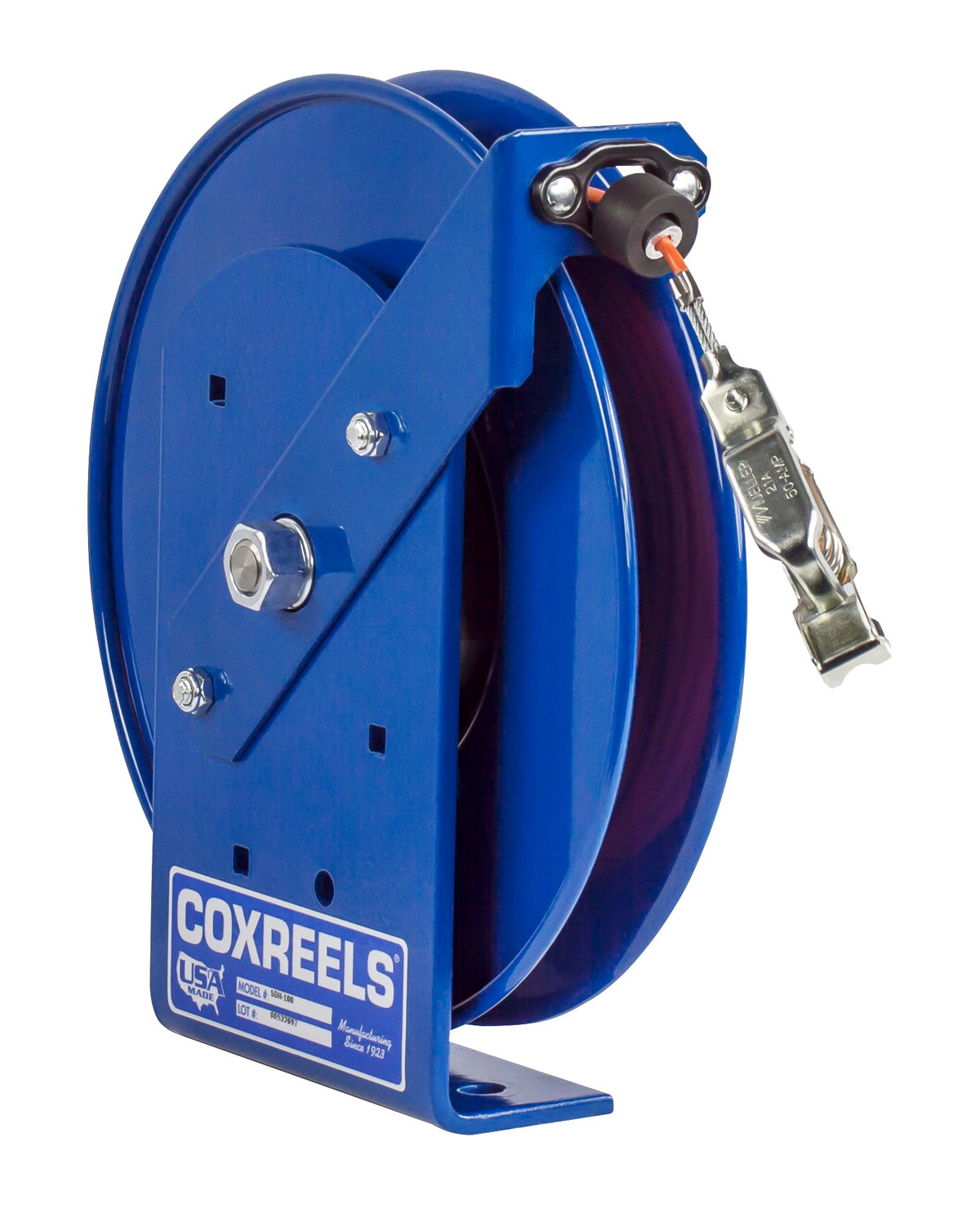 SDH-200-1 by Coxreels | SDH Series | Hand Crank Static Discharge Cable Reel | Steel | 200ft Cable Included