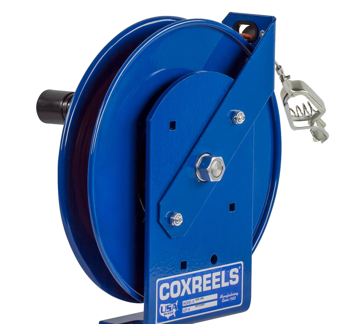 SDH-100 by Coxreels | SDH Series | Hand Crank Static Discharge Cable Reel | Steel | 100ft Cable Included