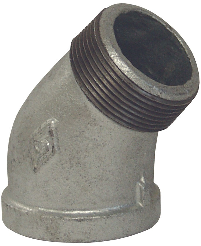 SE4550G by Dixon Valve | Pipe Adapter | 45° Elbow | 1/2" Male NPT x 1/2" Female NPT | 150# Galvanized Iron