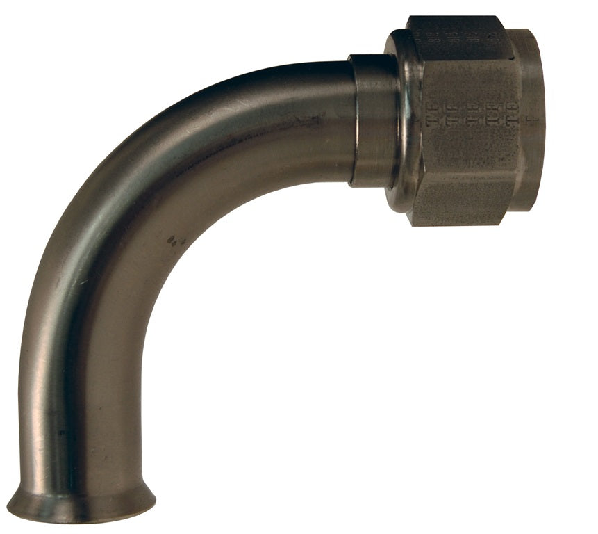 SFMF1000-90 by Dixon Valve | Weld End Metal Hose Fitting | 90° Elbow | 1-5/16" Female SAE 37° JIC x 1" Tube OD | 304 Stainless Steel Nut & Sleeve