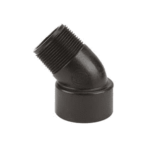 SL100-45 by Banjo | Pipe Fitting for Pipe Streets | 1" Female NPT x 1" Male NPT | 45° Elbow | 300 PSI | Polypropylene | Pack of 10