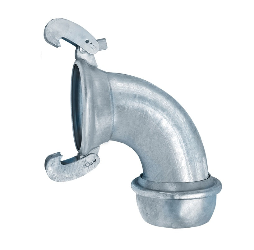 SLA-90EL1200 by Kuriyama | SLA-90EL Series | SPHERE LOCK™ Bauer Coupling | Type A | 90° Elbow | 12" Female Socket x 12" Male Ball | Galvanized Steel