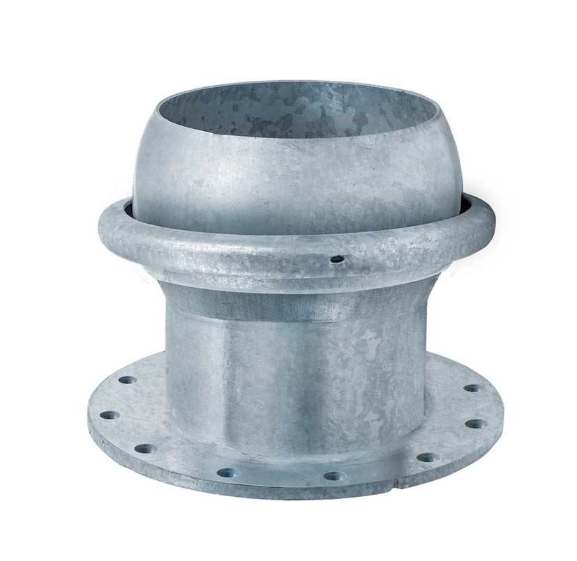 SLA-FLM1000 by Kuriyama | SLA-FLM Series | SPHERE LOCK™ Bauer Coupling with Connection Ring | Type A | 10" Male Ball x 10" 150 # ASA Flange | Galvanized Steel