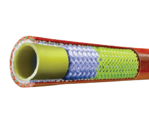 SLSPOR-MM16X600 Piranha® by Kuriyama | SLSPOR Series | Slither® Sewer Cleaning Hose Assembly | 2500 PSI | 1" ID | 1.46" OD | 1" Male NPTF x 1" Male NPTF | Orange | 600ft Length