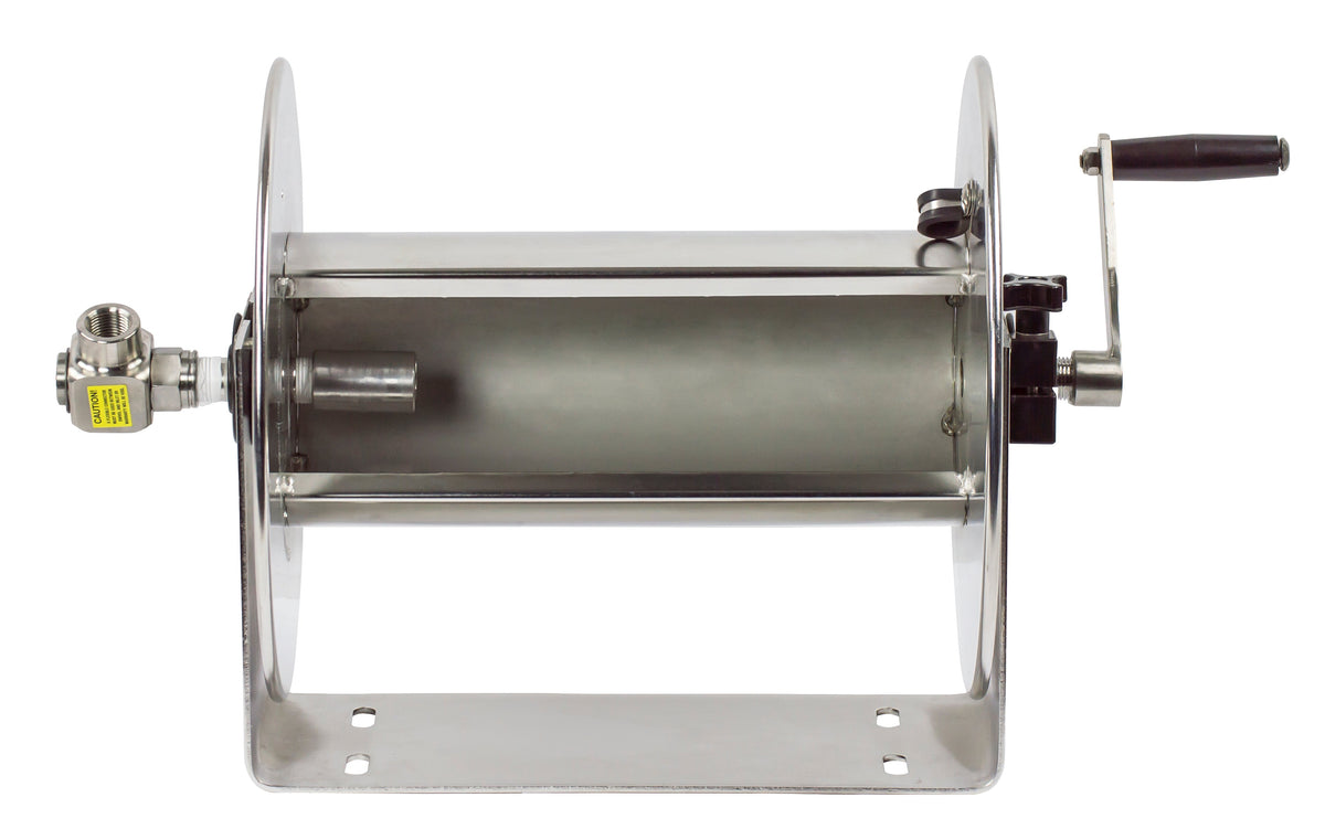 117-4-225-SS by Coxreels | 100-SS Series | 4,000 PSI Hand Crank Hose Reel | 1/2" Hose ID, 1/2" FNPT Inlet | Stainless Steel | 225ft Capacity, Hose Not Included