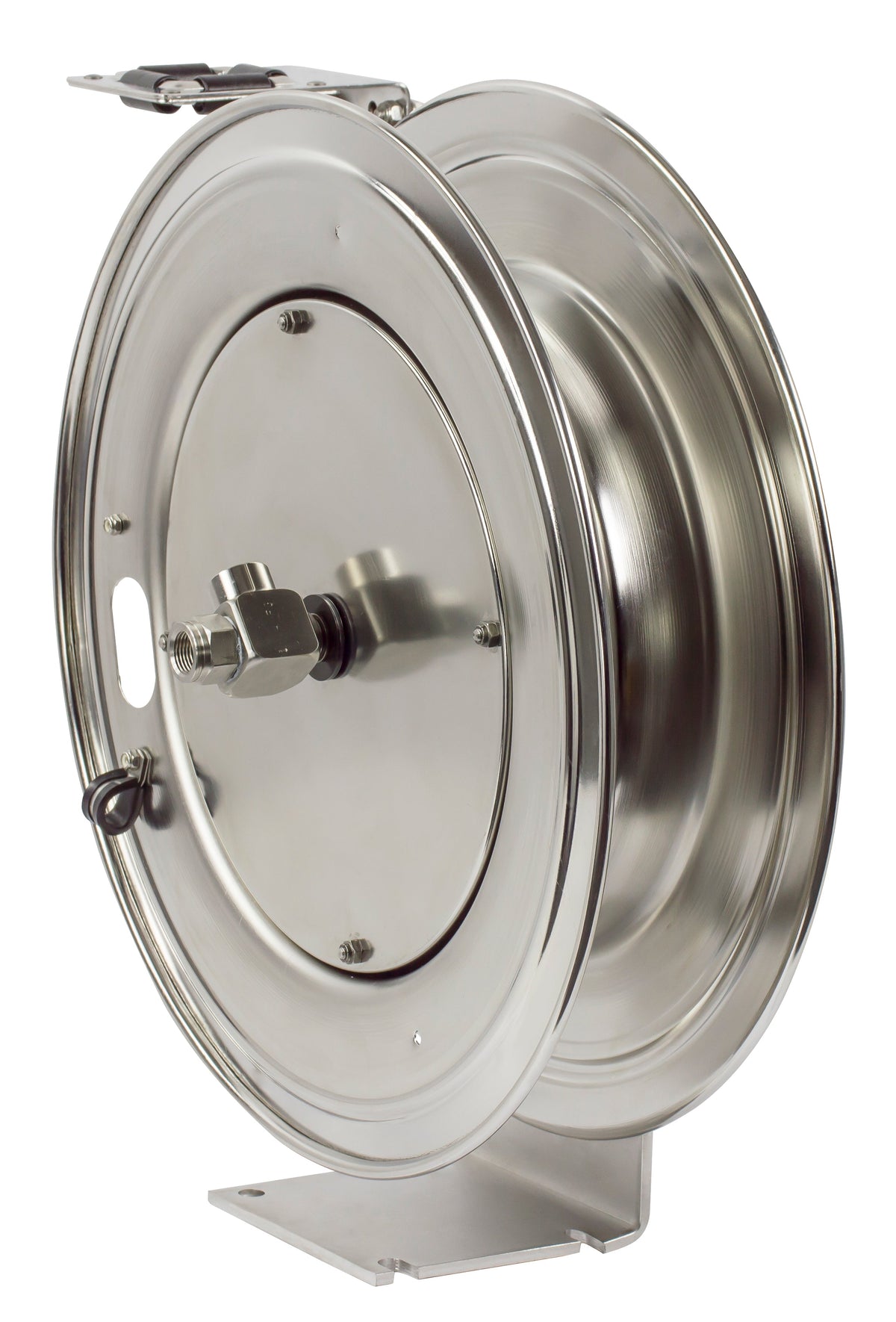 MPL-N-450-SS by Coxreels | MP-SS Series | 2,500 PSI Spring Driven Hose Reel | 1/2" Hose ID, 1/2" FNPT Inlet | Stainless Steel | 50ft Capacity, Hose Not Included