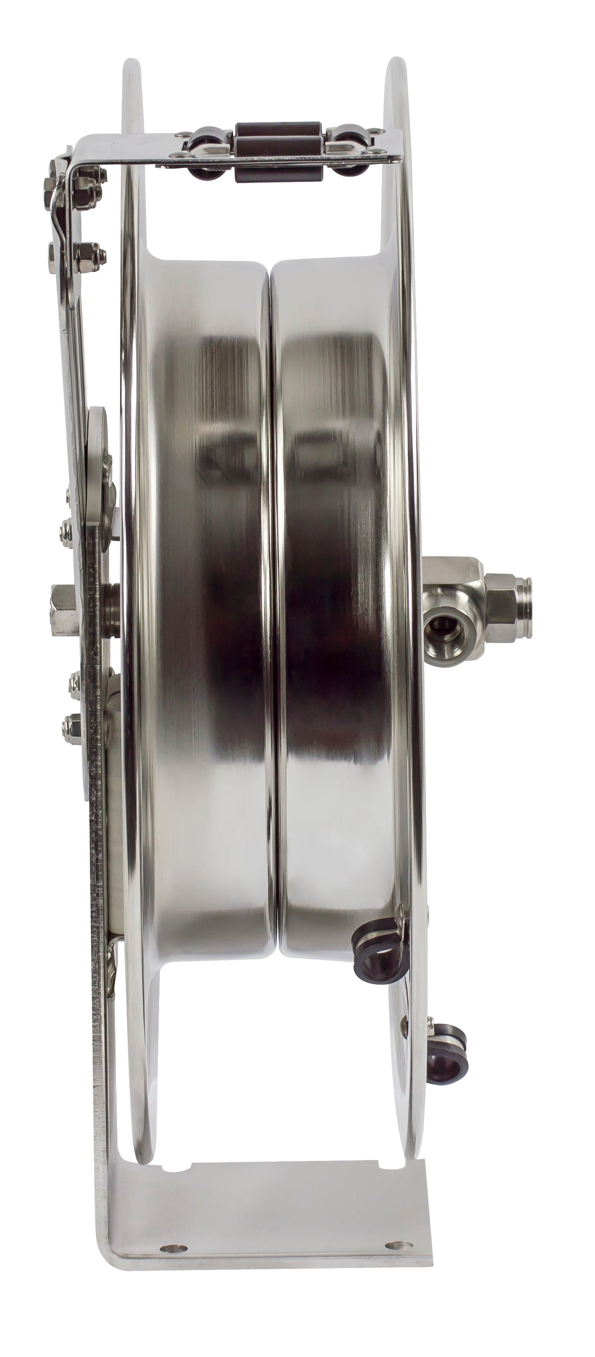 SHL-N-350-SS by Coxreels | SH-SS Series | 300 PSI Spring Driven Hose Reel | 3/8" Hose ID, 3/8" FNPT Inlet | Stainless Steel | 50ft Capacity, Hose Not Included
