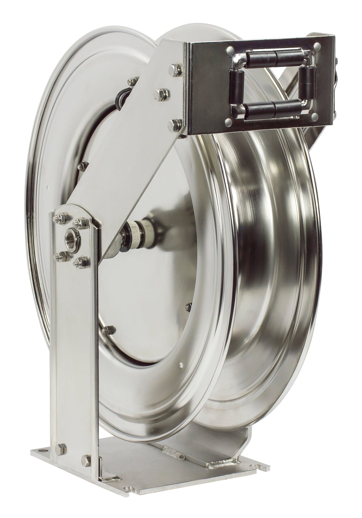 TSHL-N-350-SS by Coxreels | T-SS Series | 300 PSI Spring Driven Hose Reel | 3/8" Hose ID, 3/8" FNPT Inlet | Stainless Steel | 50ft Capacity, Hose Not Included