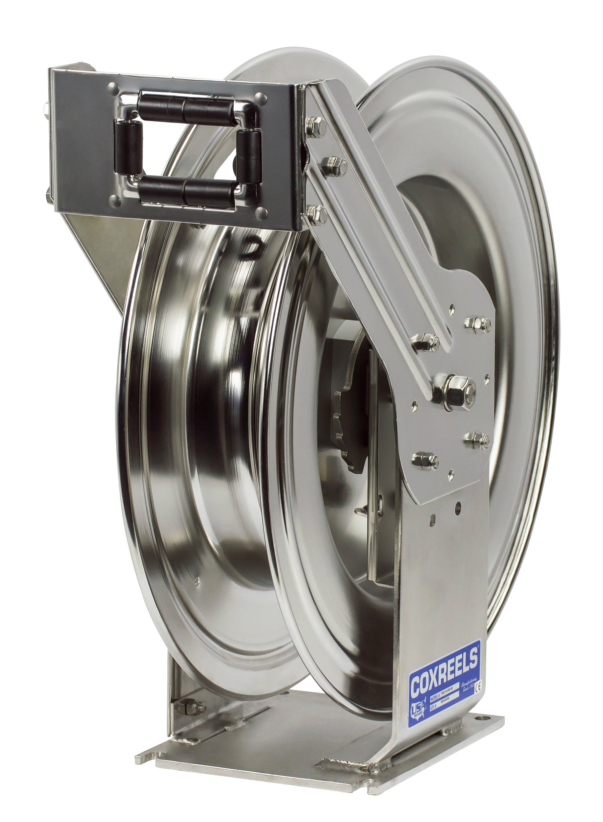 TSHL-N-475-SS by Coxreels | T-SS Series | 300 PSI Spring Driven Hose Reel | 1/2" Hose ID, 1/2" FNPT Inlet | Stainless Steel | 75ft Capacity, Hose Not Included
