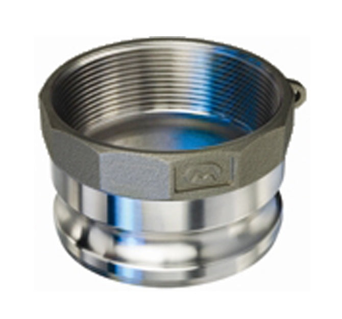 SS304-A075 by Kuriyama | SS304-A Series | Part A | Cam & Groove Adapter | 3/4" Adapter x 3/4" Female NPT | 304 Stainless Steel