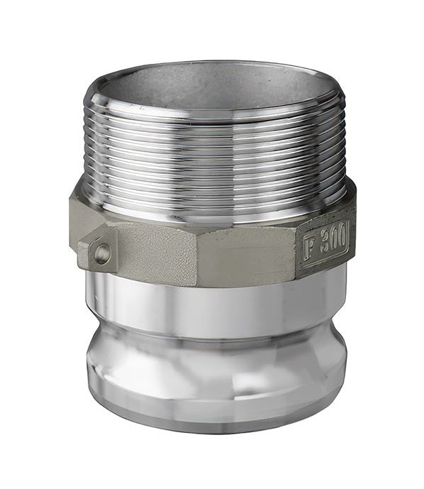 SS304-F200 by Kuriyama | SS304-F Series | Part F | Cam & Groove Adapter | 2" Coupler x 2" Male NPT | 304 Stainless Steel