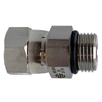 SS6402-16-16 by Midland | 1" Male SAE O-Ring Boss x 1" Female JIC 37° Flare Swivel | Adapter | 316 Stainless Steel