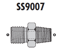 SS9007-12-12 by AdaptAll |-12 Male BSPP x -12 Male NPT | Adapter | Stainless Steel