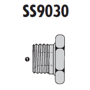 SS9030-16 by AdaptAll |-16 BSPP Hex Plug | Stainless Steel