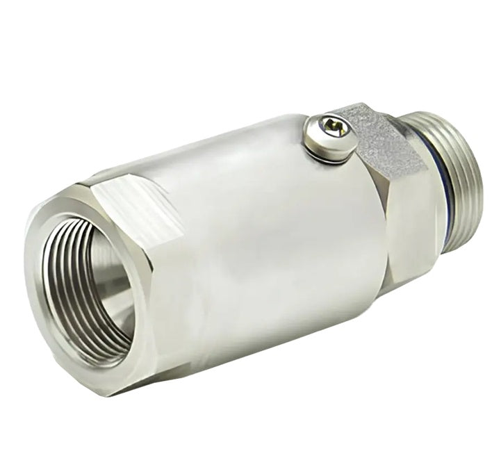 SS4MO6XFJ6-Z-AL by Super Swivel | 2001-Z-AL | 9/16-18 Male O-Ring ORB x 9/16-18 Female 37° JIC | 0.250" Through Hole | Straight | Zinc | AFLAS Seal