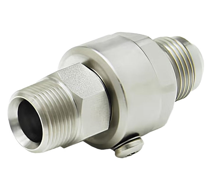 SS12MP75XMJ12-Z-AL by Super Swivel | 1851-Z-AL | 3/4-14 Male Pipe NPTF x 1-1/16-12 Male 37° JIC | 0.609" Through Hole | Straight | Zinc | AFLAS Seal