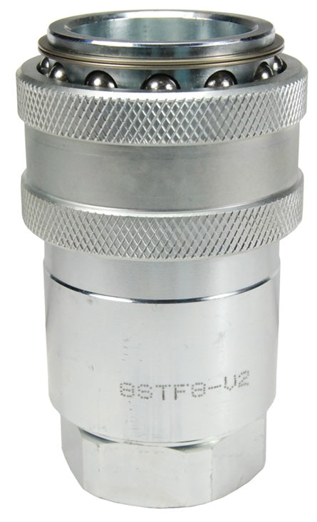 8STF10-V2 by Dixon Valve | Hydraulic Quick Disconnect Coupling | ST-Series | 1-1/4" Female NPTF x 1" Heavy-Duty Flushface "Old Style" | Socket | Nitrile Seal | Steel