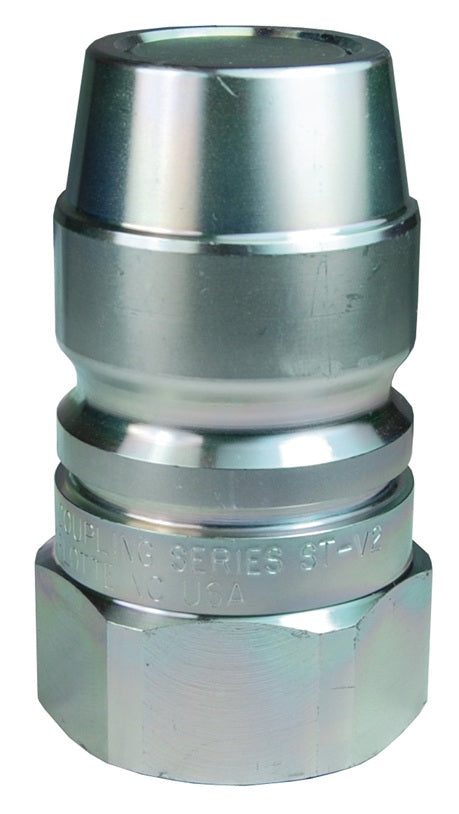 ST8F10-V2 by Dixon Valve | Hydraulic Quick Disconnect Coupling | ST-Series | 1-1/4" Female NPTF x 1" Heavy-Duty Flushface "Old Style" | Plug | Steel