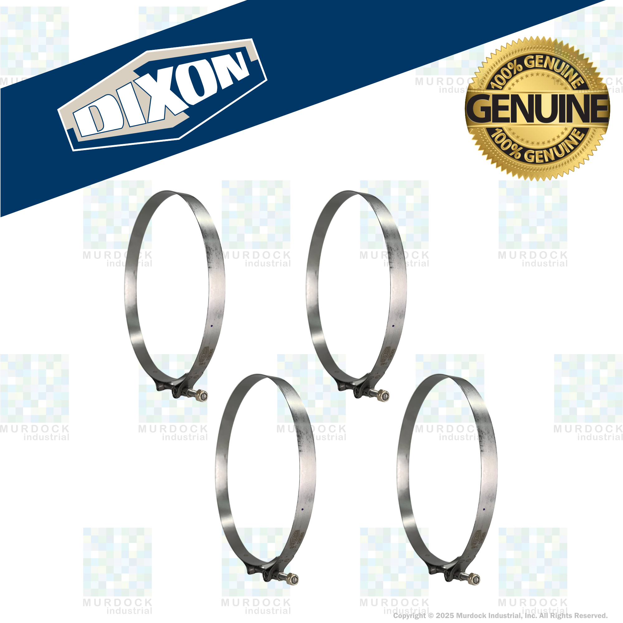 STBC1200 by Dixon Valve | Style STBC | T-Bolt Clamp | 3/4" Band Width | Hose OD Range: from 11.75" to 12.06" | 300 Stainless Steel Band & Bolt