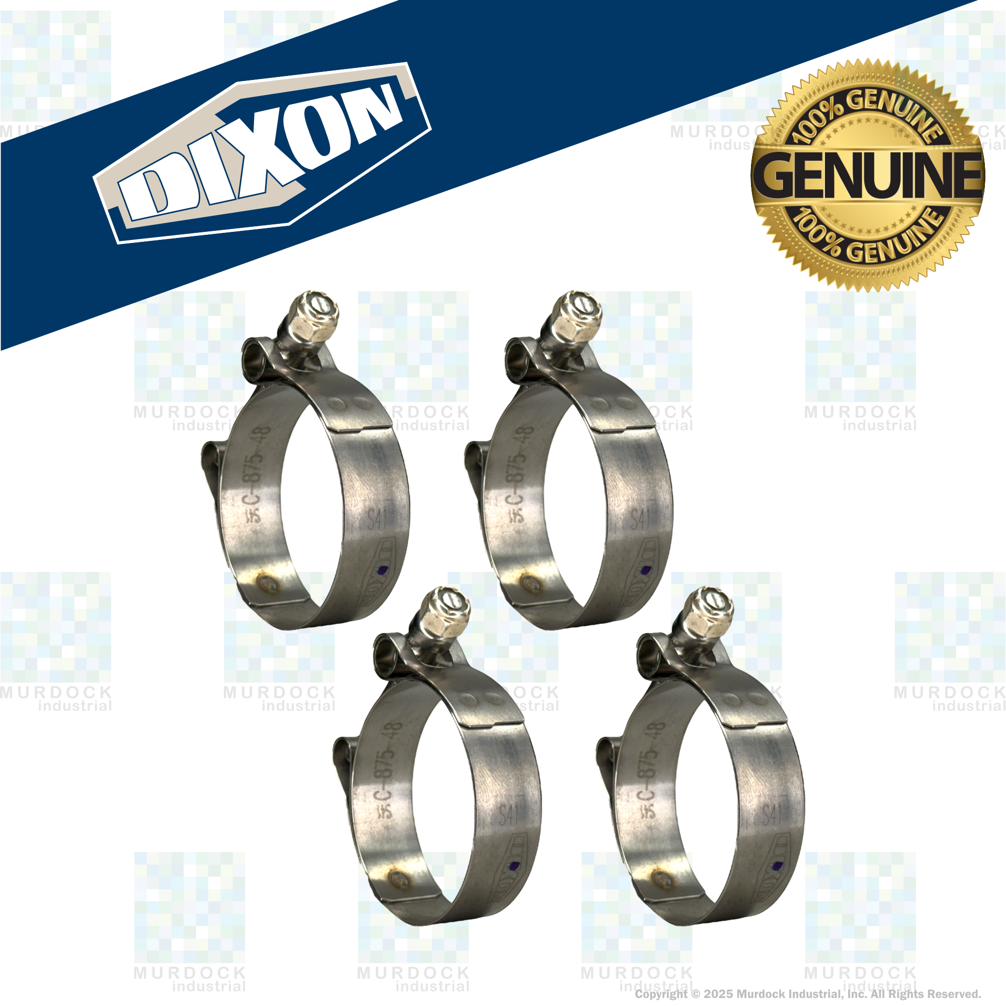 STBC200 by Dixon Valve | Style STBC | T-Bolt Clamp | 3/4" Band Width | Hose OD Range: from 1.81" to 2.06" | 300 Stainless Steel Band & Bolt
