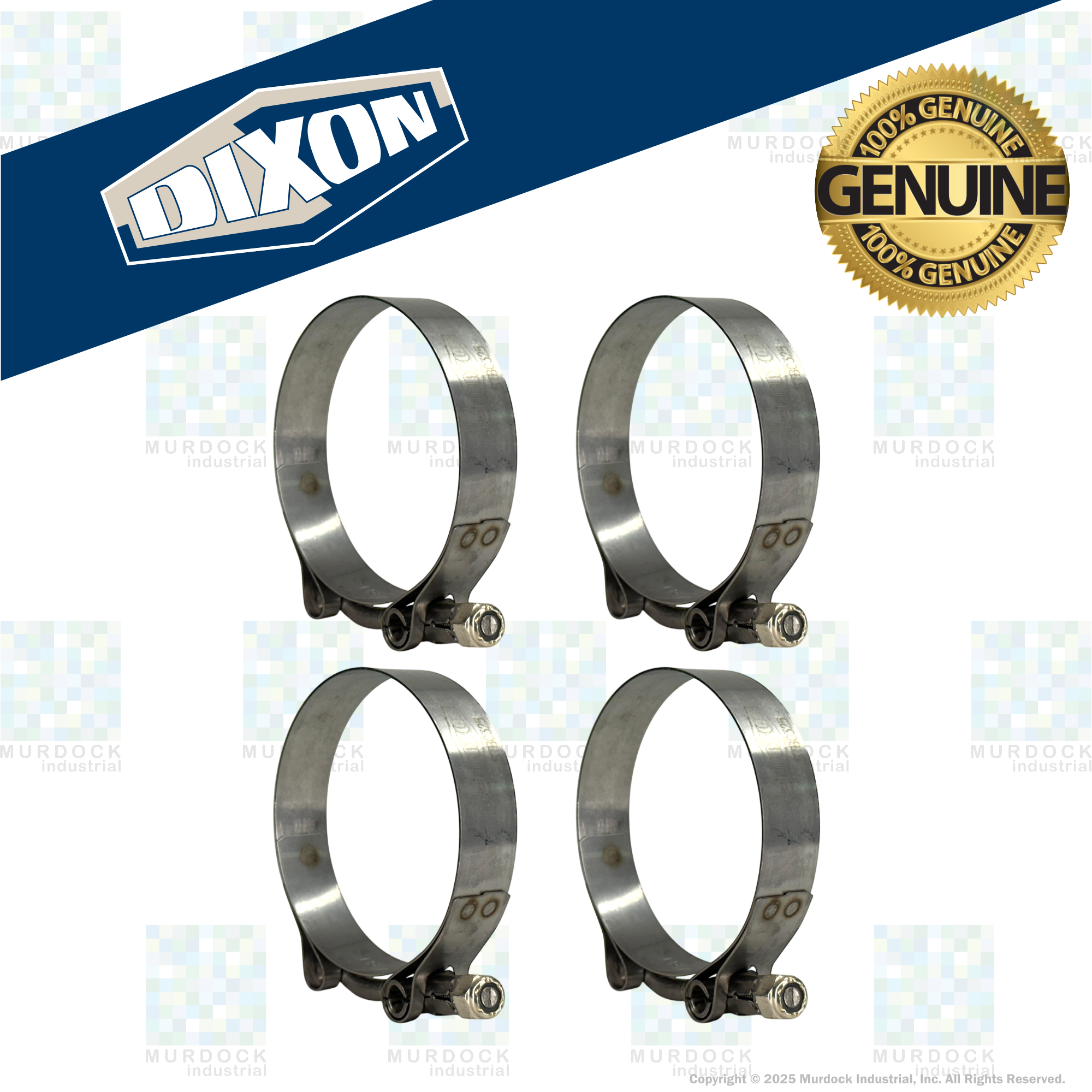 STBC300 by Dixon Valve | Style STBC | T-Bolt Clamp | 3/4" Band Width | Hose OD Range: from 2.75" to 3.06" | 300 Stainless Steel Band & Bolt