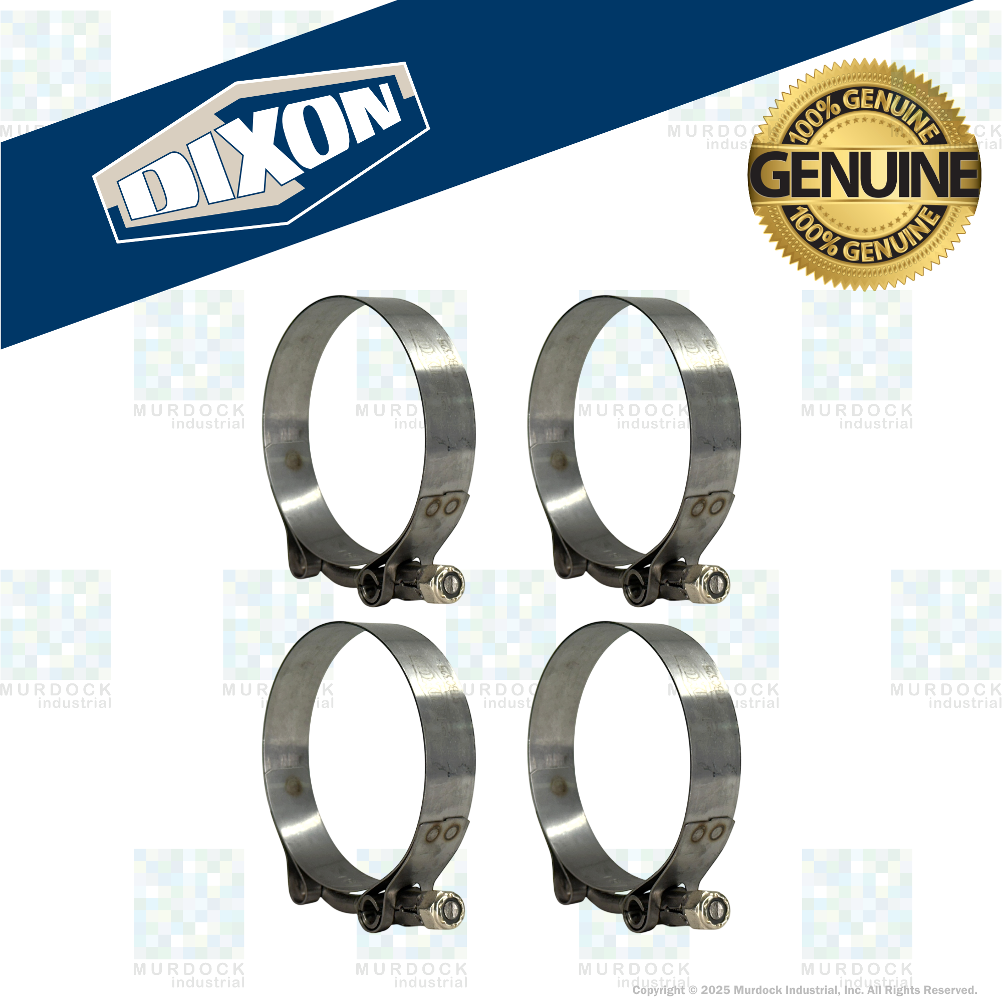 STBC325 by Dixon Valve | Style STBC | T-Bolt Clamp | 3/4" Band Width | Hose OD Range: from 3.00" to 3.31" | 300 Stainless Steel Band & Bolt