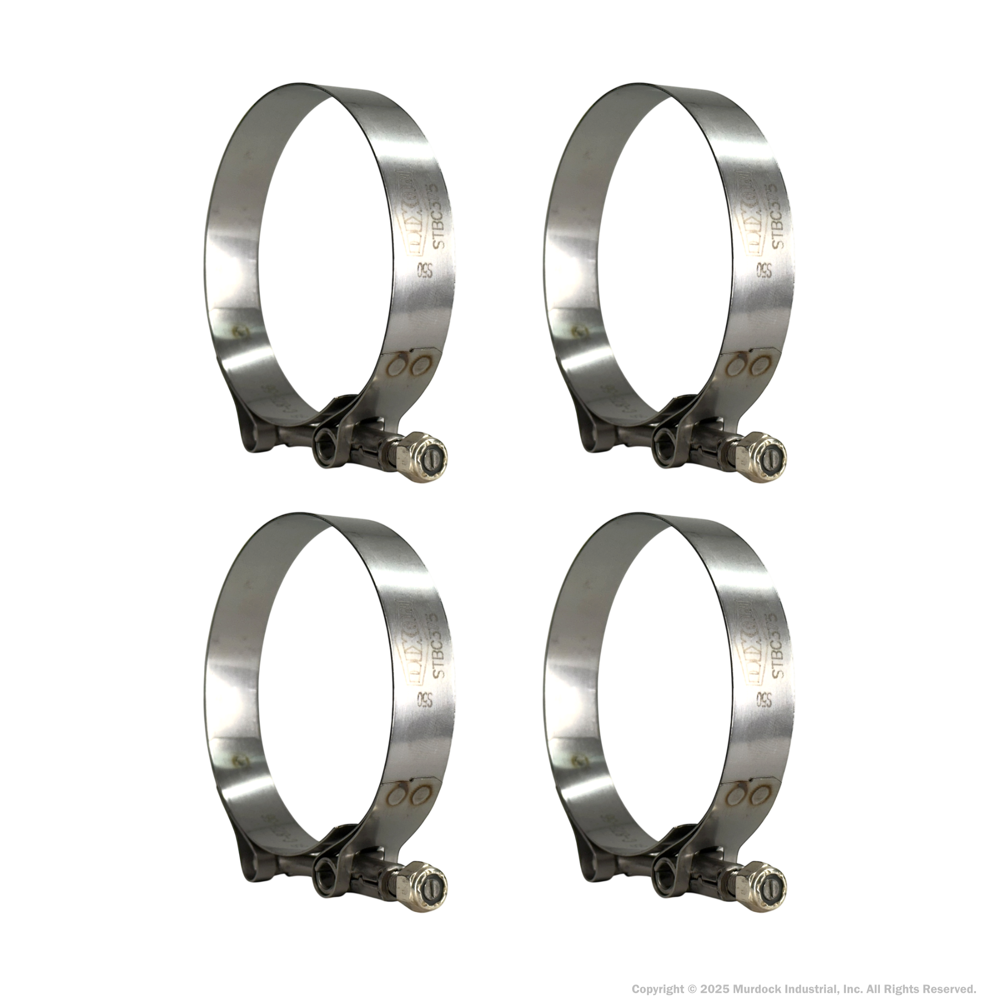 STBC400 by Dixon Valve | Style STBC | T-Bolt Clamp | 3/4" Band Width | Hose OD Range: from 3.75" to 4.06" | 300 Stainless Steel Band & Bolt