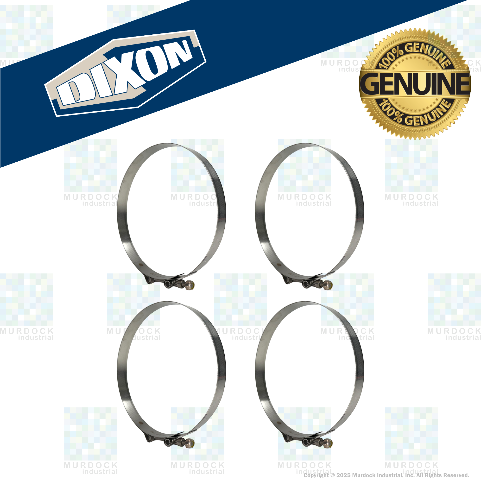 STBC550 by Dixon Valve | Style STBC | T-Bolt Clamp | 3/4" Band Width | Hose OD Range: from 5.25" to 5.56" | 300 Stainless Steel Band & Bolt