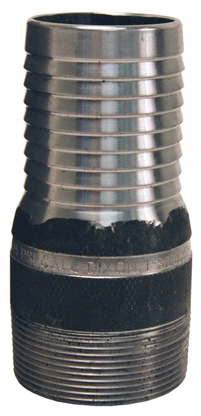 ST1 by Dixon Valve | King Combination Nipple | with Knurled Wrench Grip | 1/2" Male NPT x 1/2" Hose ID | Unplated Steel