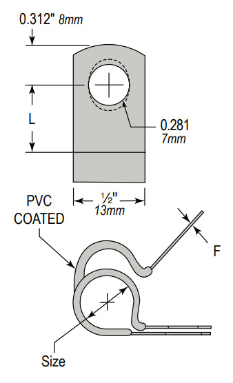 SVN-04 by Foster | Loop Clamp w/ PVC Black Coating | Clamp Diamter: 1/4" | Galvanized Steel