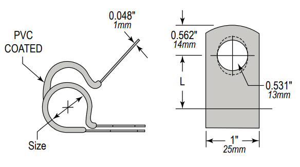 LVZ-25 by Foster | Loop Clamp w/ PVC Black Coating | Clamp Diameter: 1-9/16" | Galvanized Steel
