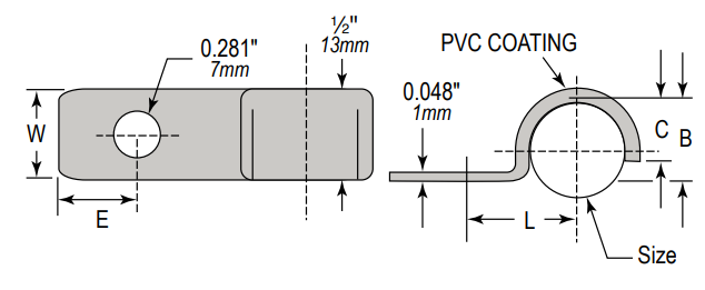 HVN-12 by Foster | Loop Clamp w/ PVC Coating | Clamp Diameter: 3/4" | Galvanized Steel